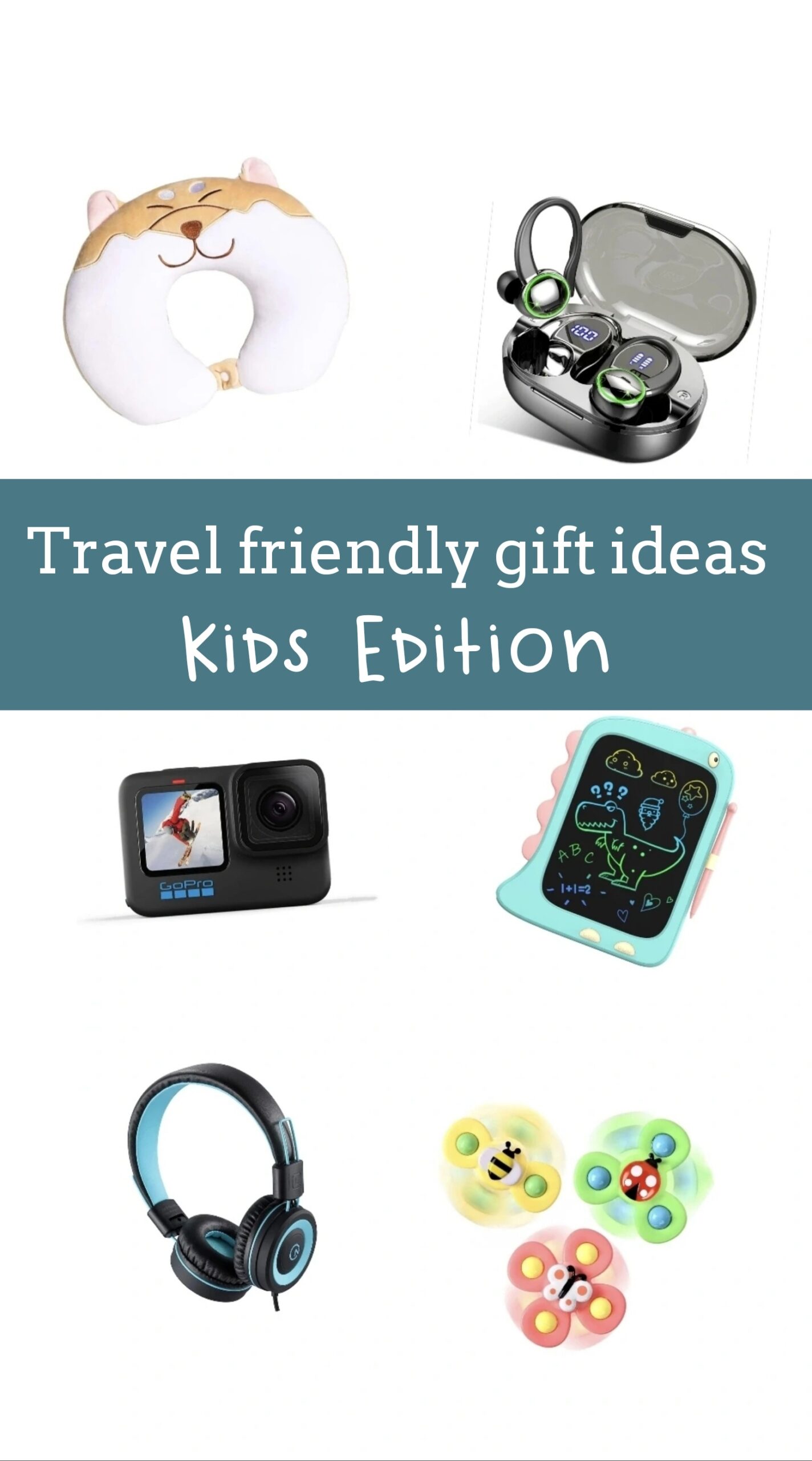 Selection of gift ideas for children that would be useful when traveling.